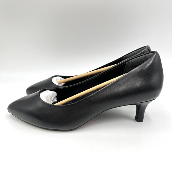 Rockport‎ Womens Kalila Black Leather Low Kitten Heels Pumps Shoes 6.5M - Picture 6 of 15